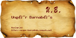 Ungár Barnabás névjegykártya